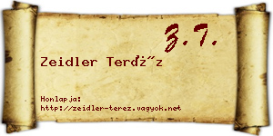 Zeidler Teréz névjegykártya